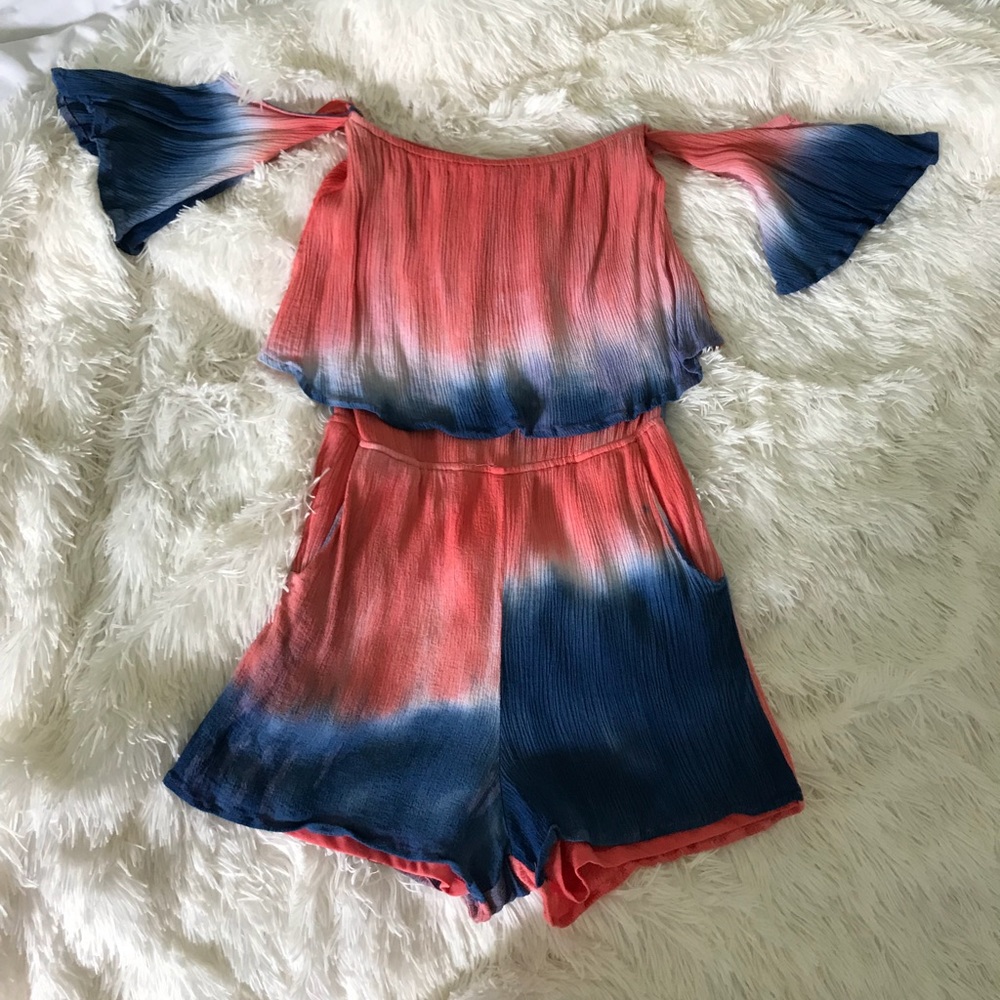 off the shoulder festive romper